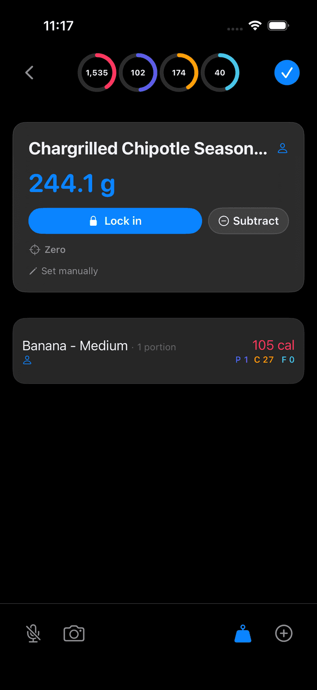 Dialed Kitchen Mode with live scale integration